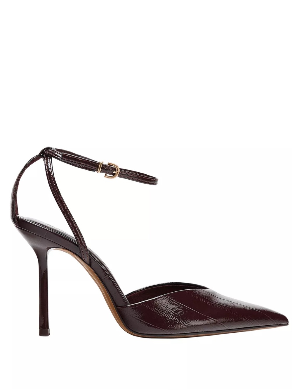 ZARA Ankle Strap Pumps in Dark Brown